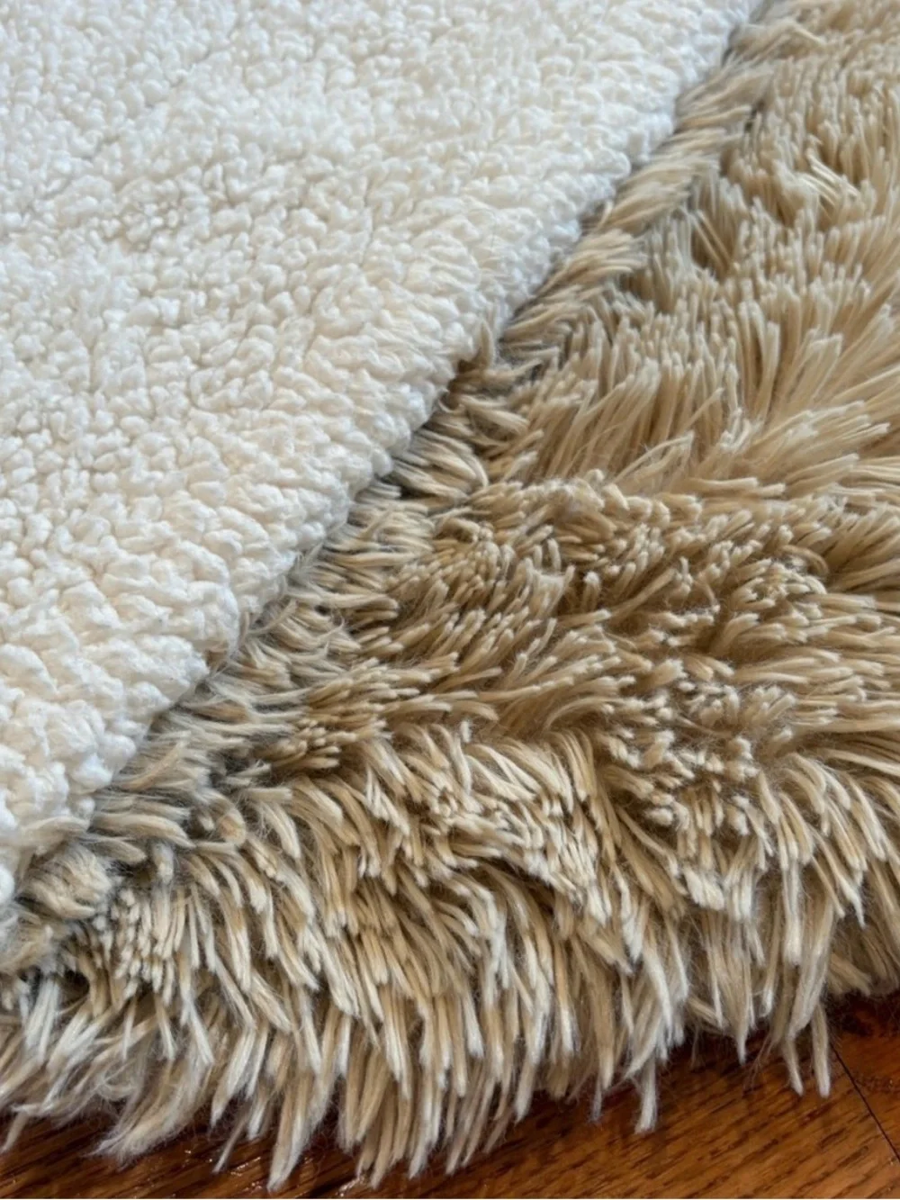 Pier 1 Imports Faux Fur Sherpa Throw Blanket Beige Cream 50x60 Reversible